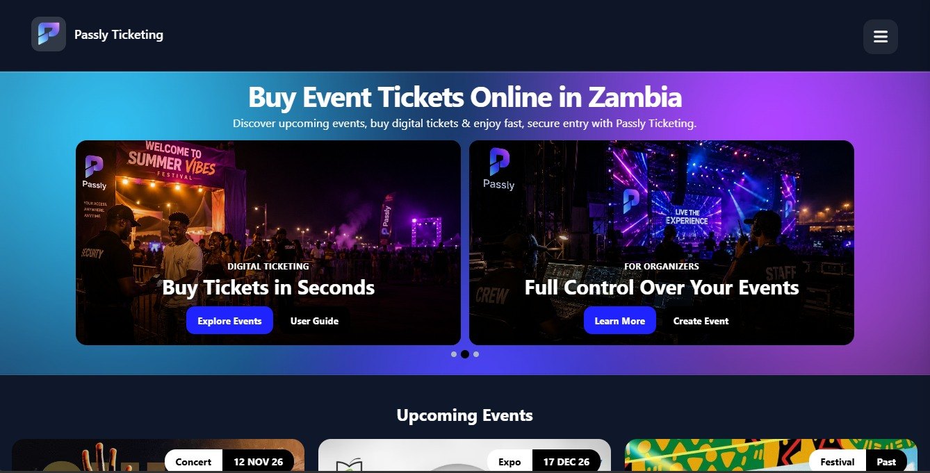 Passly Ticketing website